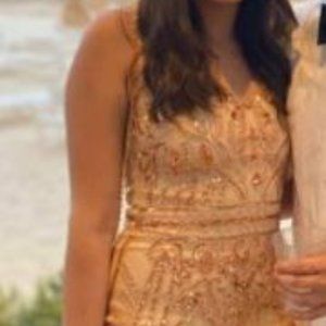 Gold Sequin Maxi Dress (Wedding Guest or Prom!)